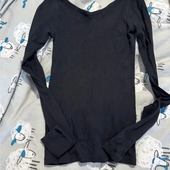 Everlane Pima Cotton Ribbed Long Sleeve Top - Picture 1 of 3